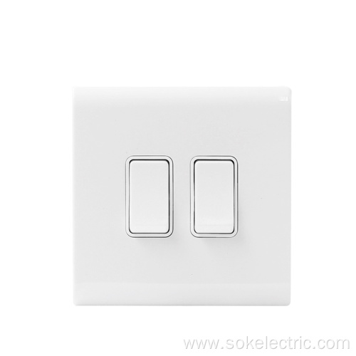 16AX250V 2Gang 1Way Light Switch White British switch